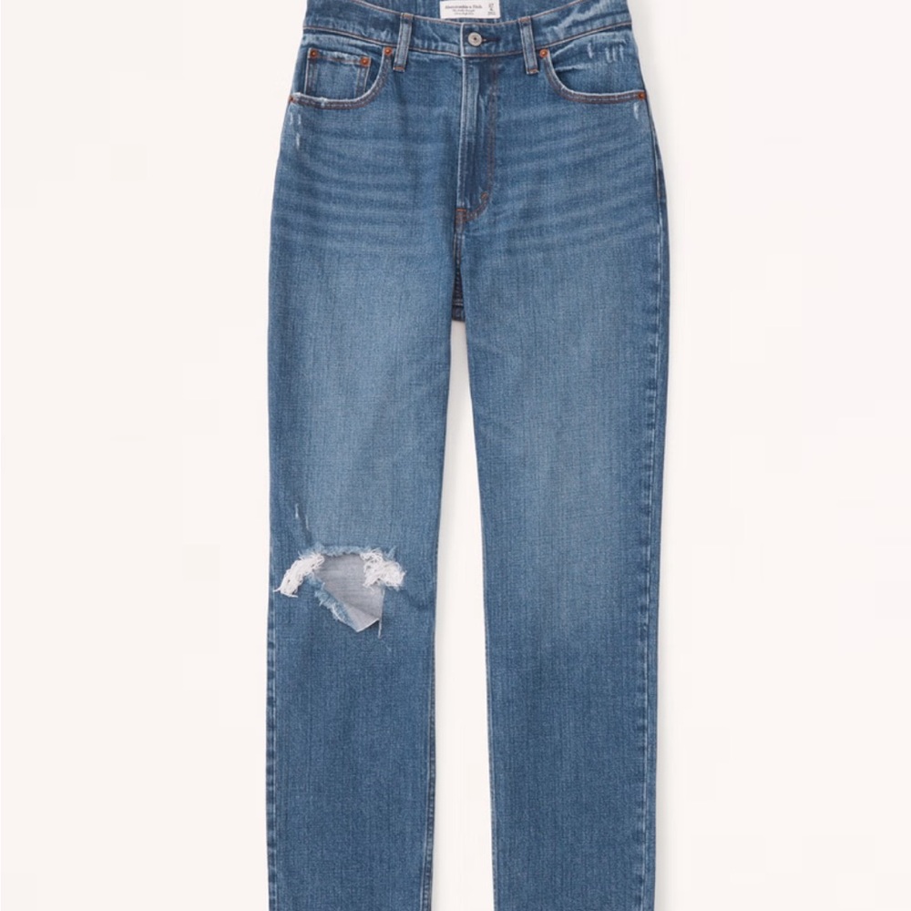 Abercrombie & Fitch Curve Love The Ankle Straight Ultra High Rise